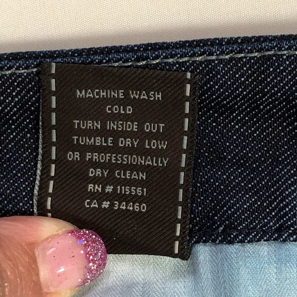 7 For All Mankind A Pocket Dark Rhinestones Jeans - Picture 5 of 7